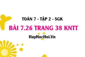 Bài 7.26 trang 38 Toán 7 Tập 2 Kết nối tri thức
